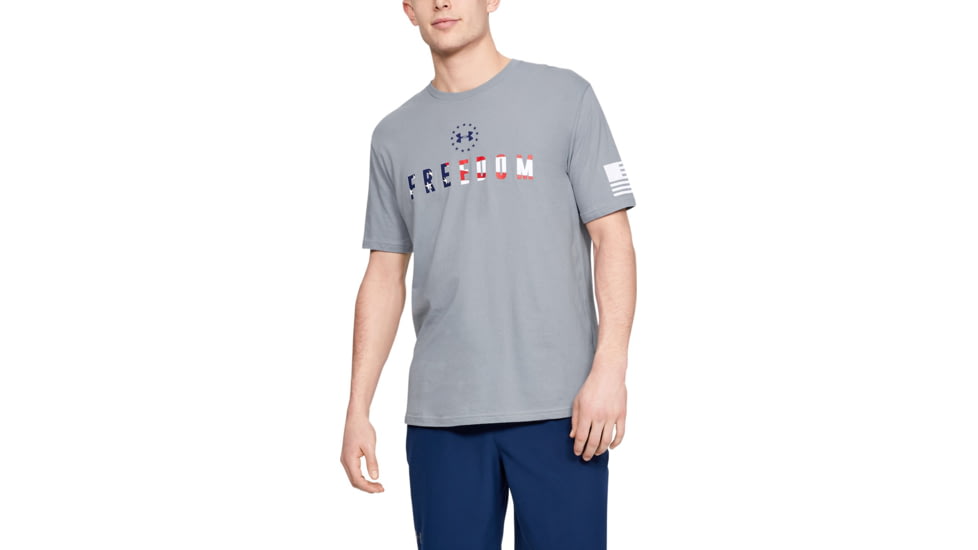 Under Armour UA Freedom Chest T-Shirt - Mens, Steel Medium Heather, 2X-Large, 13333540352X