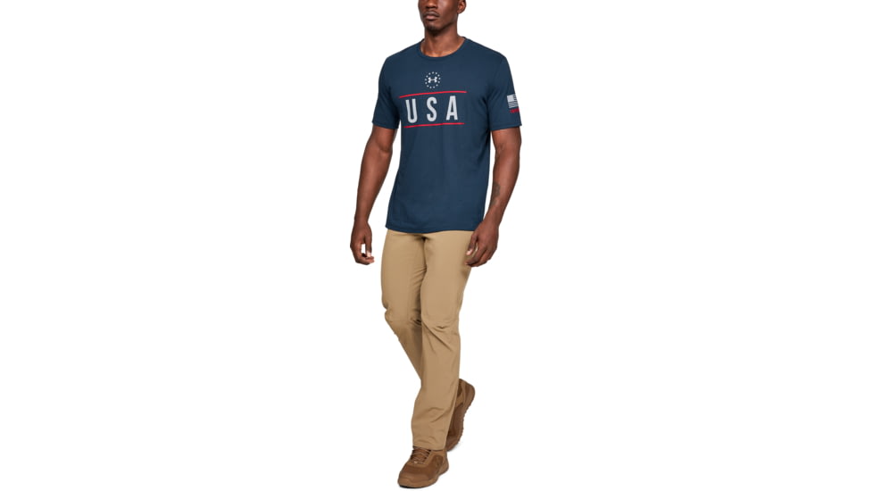 Under Armour UA Freedom USA Chest T-Shirt - Mens, Academy, Extra Large, 1327555408XL
