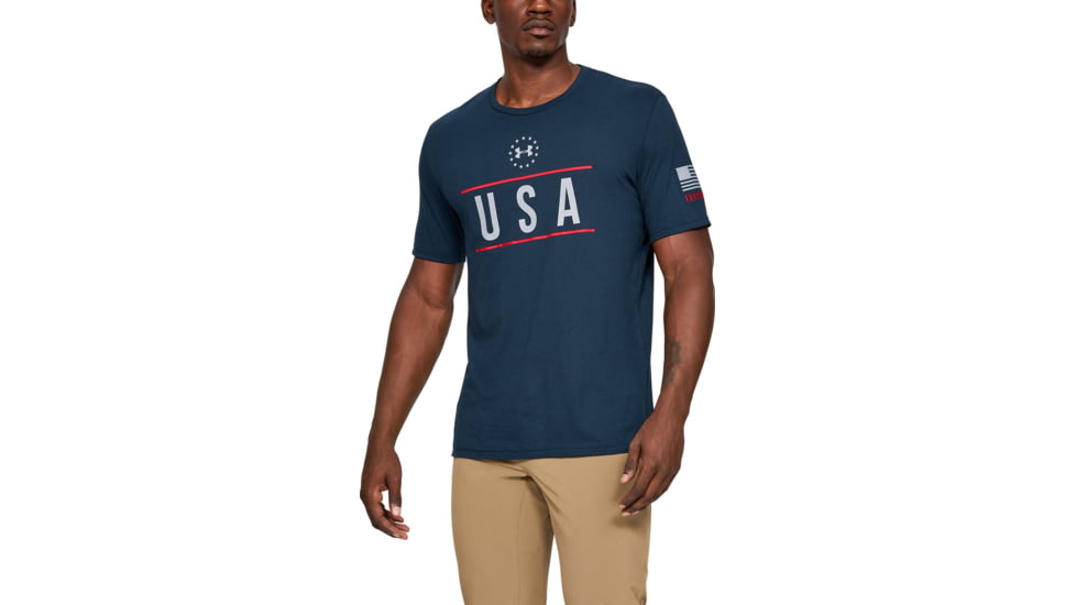 Under Armour UA Freedom USA Chest T-Shirt - Mens, Academy, Extra Large, 1327555408XL
