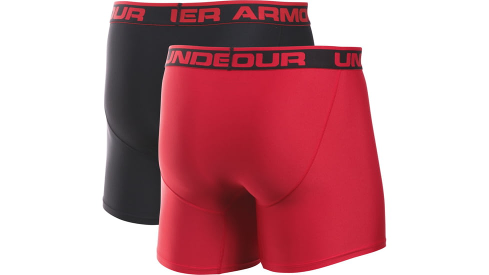 Under Armour UA Original Series 6in Boxerjock 2-Pack - Mens, Black/Red, Small, 1282508003SM