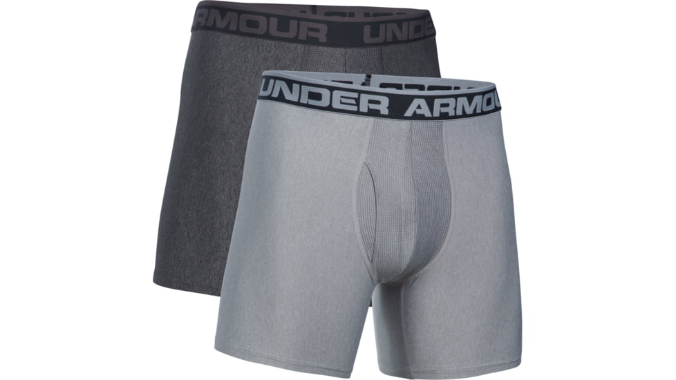 Under Armour UA Original Series 6in Boxerjock 2-Pack - Mens, Carbon Heather, Small, 1282508092SM