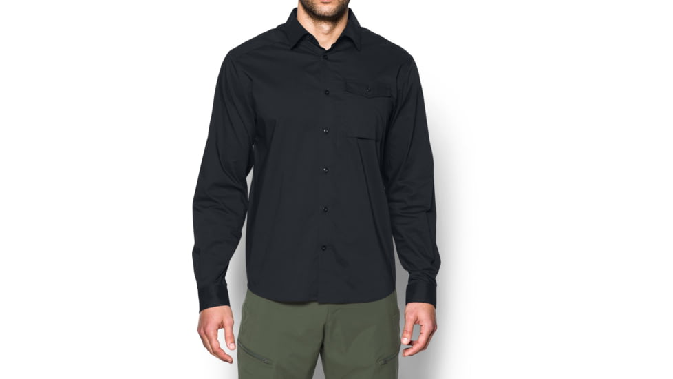 Under Armour UA Tactical Long Sleeve Button-Down Top - Mens, Black, 2X-Large, 12927290012X