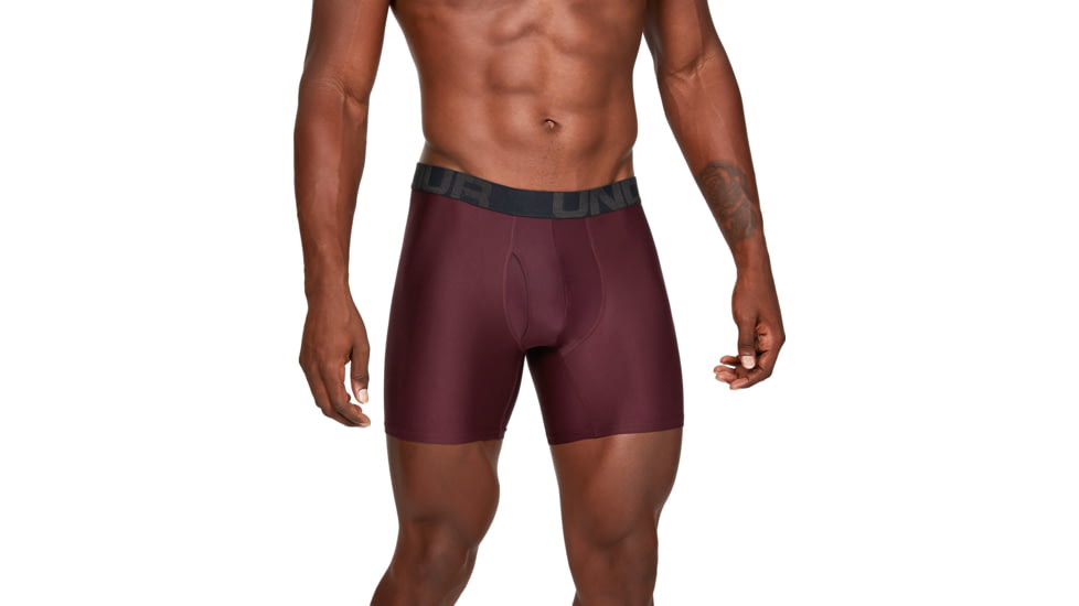Under Armour UA Tech Boxerjock 6in 2-Pack - Mens, Dark Maroon, X-Large, 1327415601XL
