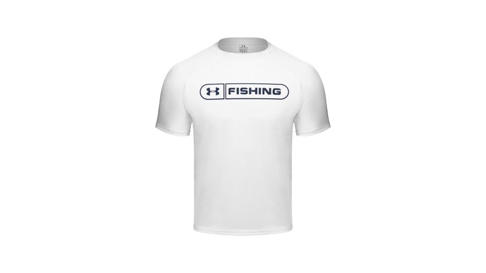 UnderArmour Men's HeatGear Fishing Graphic T - White Color 1004007-100