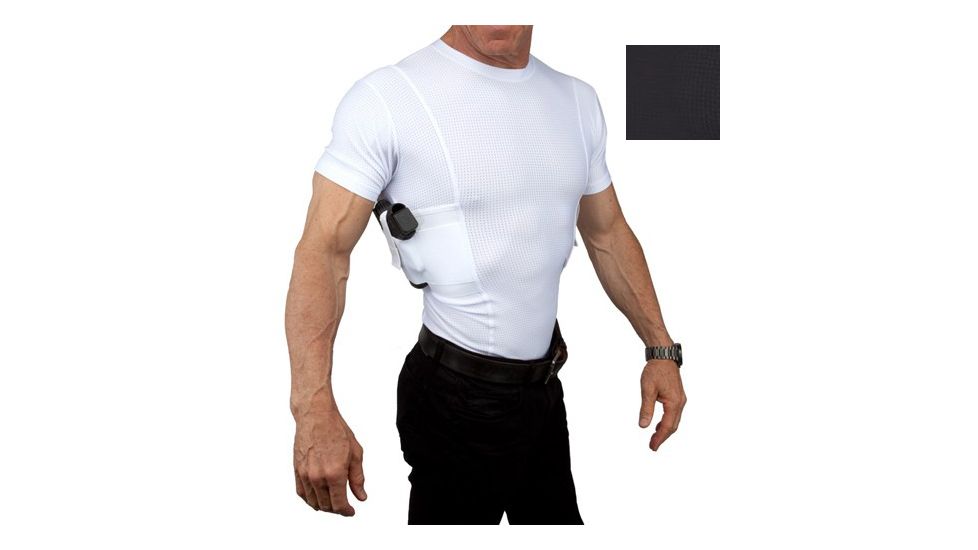 UnderTech Undercover Mens Concealment Holster Crew Neck Coolux Shirt,Black,3XL T1018BK-3X