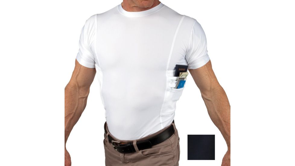 UnderTech Undercover Mens Travel Safe Crew Neck Shirt,Black,2XL TS0293BK-2X