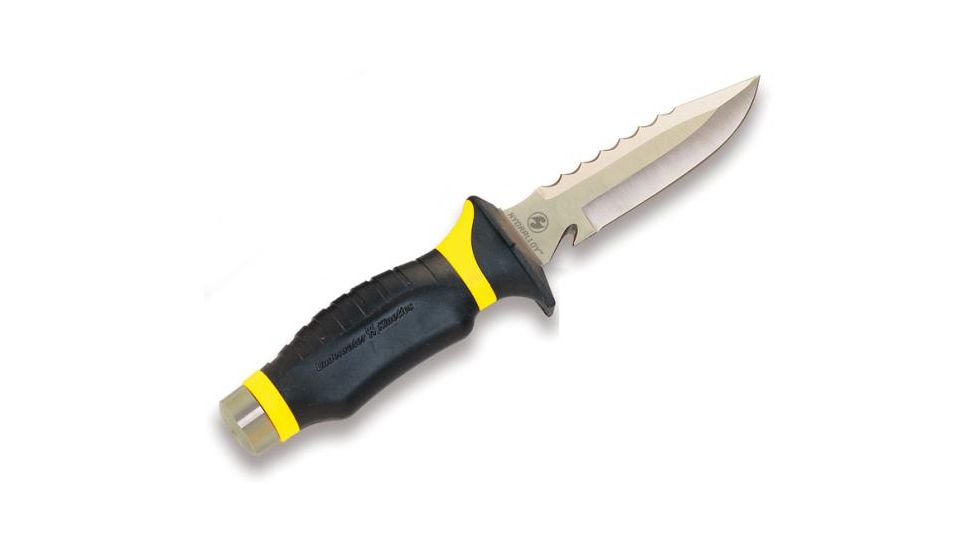 Underwater Kinetics Blue Tang HYDRALLOY, Drop Point Blade Dive Knife, Yellow 30081