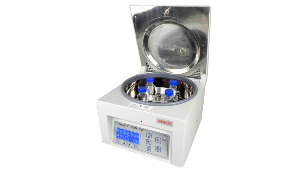 UNICO Powerspin Centrifuge, 4 x 50ml Horizontal Rotor Digital Speed, 500-5500 RPM 110V, 4 Place 50ml tubes, C8764