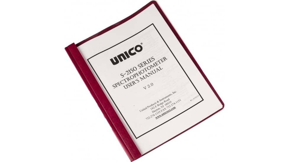 UNICO User Manual for S-1205 Spectrophotometer, S-1205-511