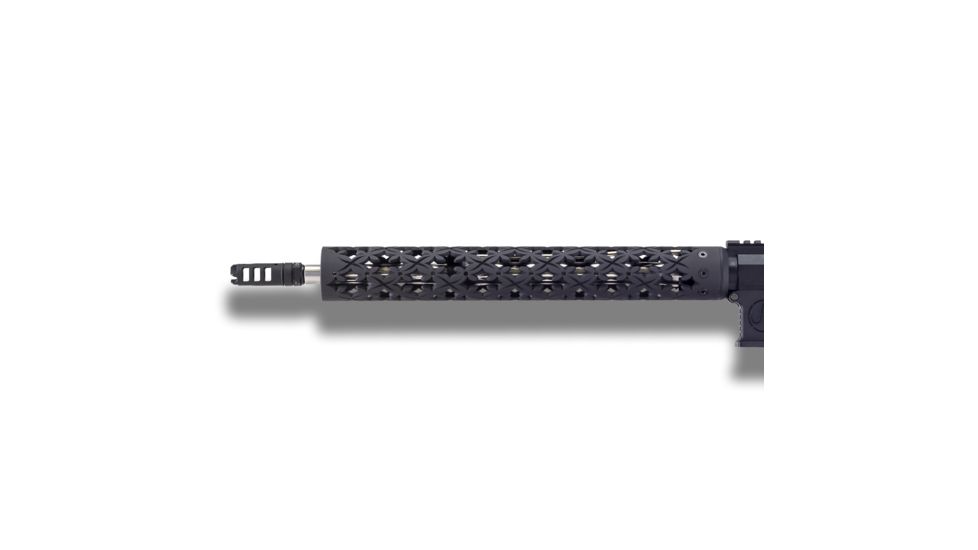 Unique-ARs Crossed AR-15 Handguard, Cerakote Armor Black/Anodize Black, 15in crossed15