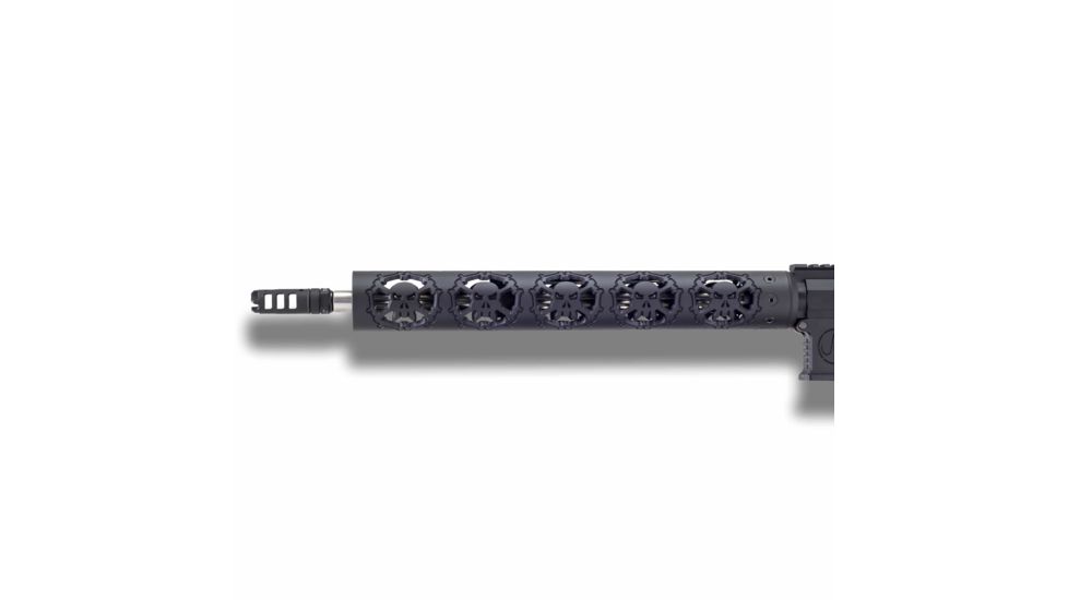 Unique-ARs Skulls Handguard with Dolos Locking Ring, Cerakote Armor Black, 15 in dolosskulls15