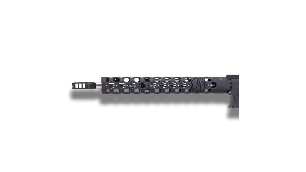 Unique-ARs UAR Hex AR-15 Handguard, Cerakote Armor Black/Anodize Black, 15in uarhex15