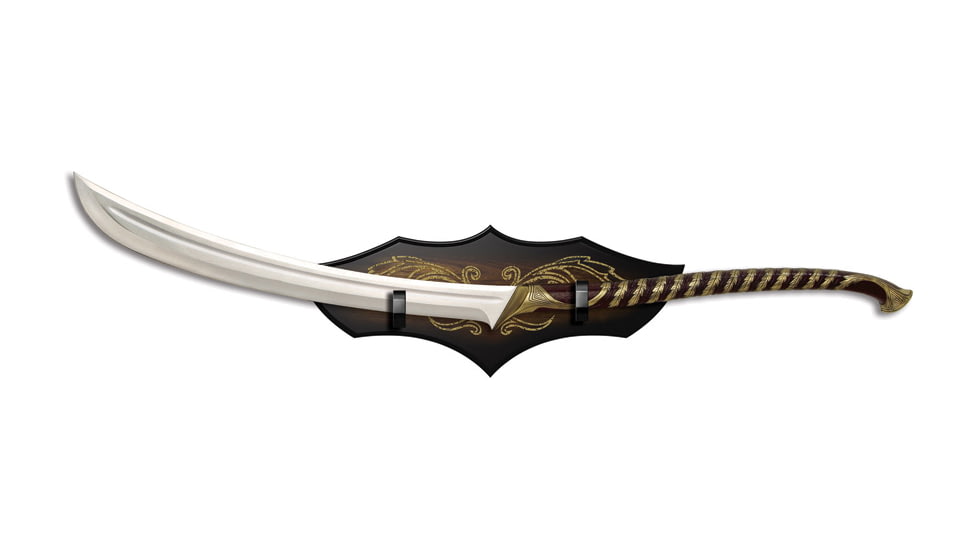 United Cutlery LOTR High Elven Warrior Sword, 24 satin finish false edge 420 stainless blade, Imitation leather wrapped handle, UC1373
