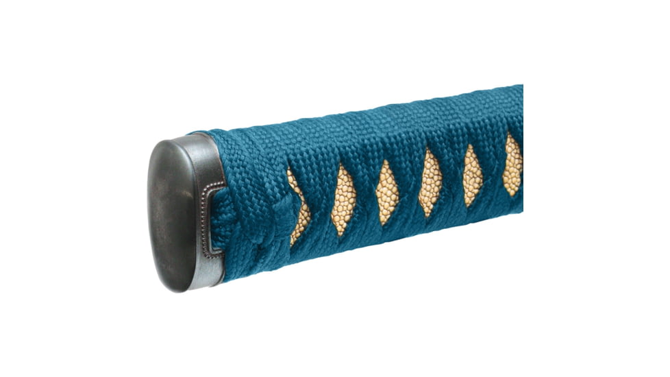 United Cutlery Shikoto Teal Wakizashi, 30.75in Overall, 19.38in T10 High-Speed Tool Steel Blade, Wooden Storage Box, Black Wood Scabbard, UC3238