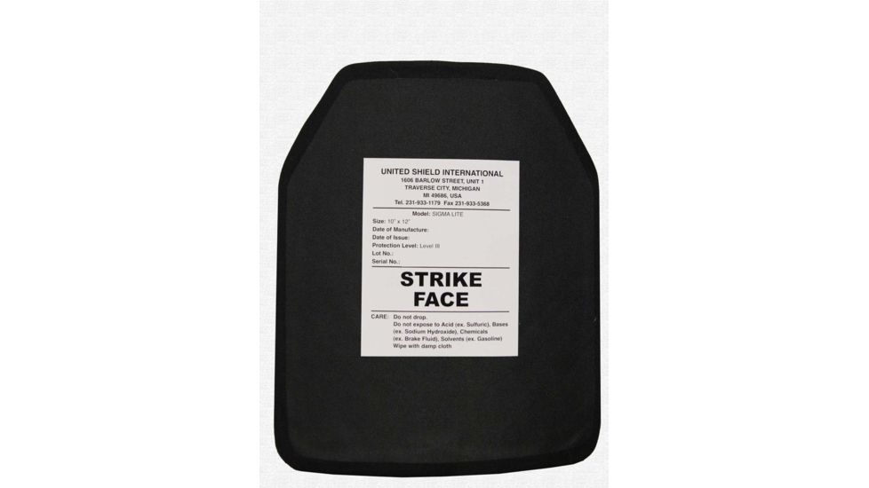 United Shield Sigma Lite Ceramic Plate Level III Stand Alone 10inX12in SIGMA-LITE-SA-III-10X12