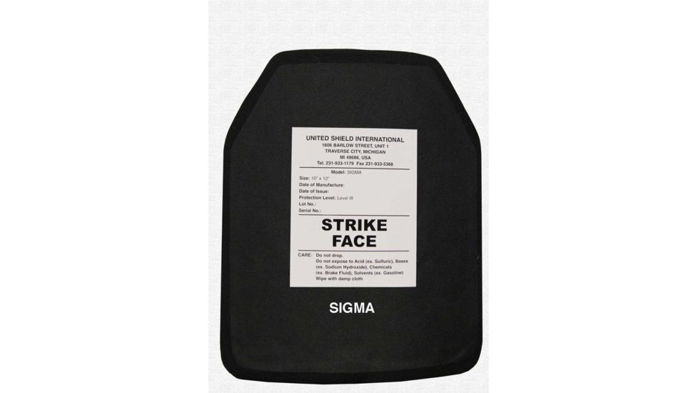 United Shield Sigma Lite Ceramic Plate Level III Stand Alone 10inX12in SIGMA-LITE-SA-III-10X12