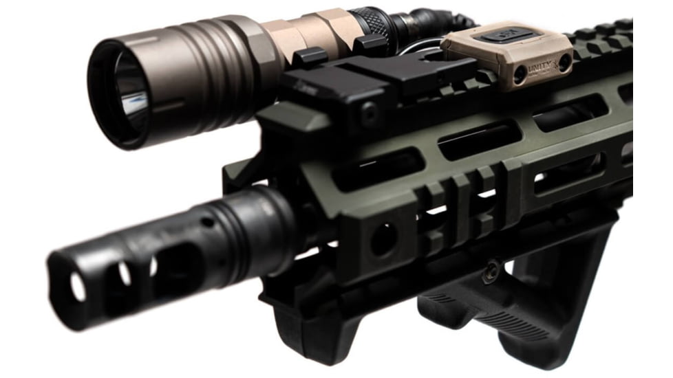 Unity Tactical Modbutton Lite Single Lead Surefire 4.5in Switch, Fits Picatinny, Anodized Finish, FDE, MBLFDESF45