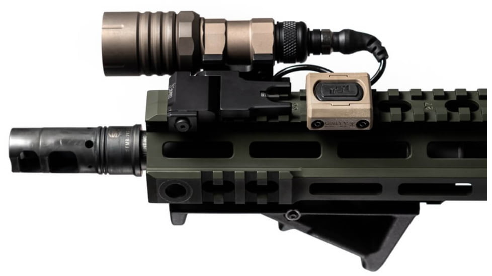 Unity Tactical Modbutton Lite Single Lead Surefire 4.5in Switch, Fits Picatinny, Anodized Finish, FDE, MBLFDESF45