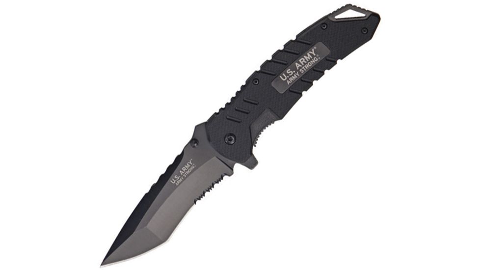 US Army Linerlock Black G10 A/O Knife USAA1018BS