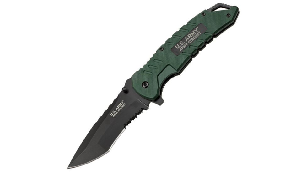 US Army Linerlock Green G10 A/O Knife USAA1018GS