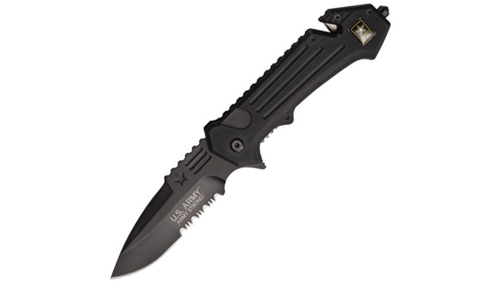 US Army Rescue Linerlock A/O, Serrated Knife USAA1006BS