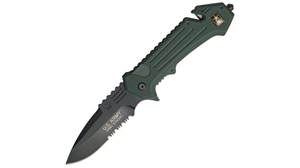 US Army Rescue Linerlock A/O, Serrated Knife USAA1006GS