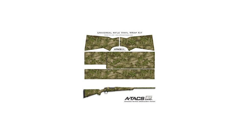 US Night Vision A-TACS Camo Pre-Cut Universal Rifle Skin Vinyl Wrap, 20x30in, A-TACS Camo FG 116541
