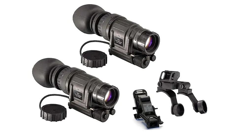 US Night Vision Rhino Arm, TRYBE Optics PVS-14 GEN 3 White Phosphor Night Vision Monocular, Min 2000 FOM, 64-81 lp/mm, Hand Select Quality, and TRYBE Optics PVS-14 Dual Bridge Mounting System