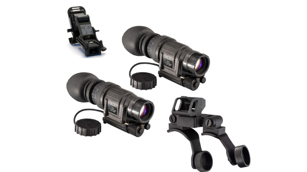 US Night Vision Rhino Arm, TRYBE Optics PVS-14 GEN 3 White Phosphor Night Vision Monocular, Min 2000 FOM, 64-81 lp/mm, Hand Select Quality, and TRYBE Optics PVS-14 Dual Bridge Mounting System