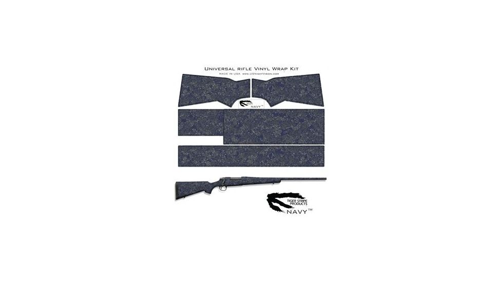 US Night Vision Tiger Stripe Camo Pre-Cut Universal Rifle Skin Vinyl Wrap, 20x30in, Digital Navy 056635