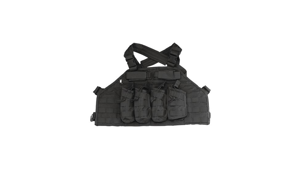 US Palm AK Attack Rack V2 AK47 Four Mag Chest Rig With Armor Pocket Black