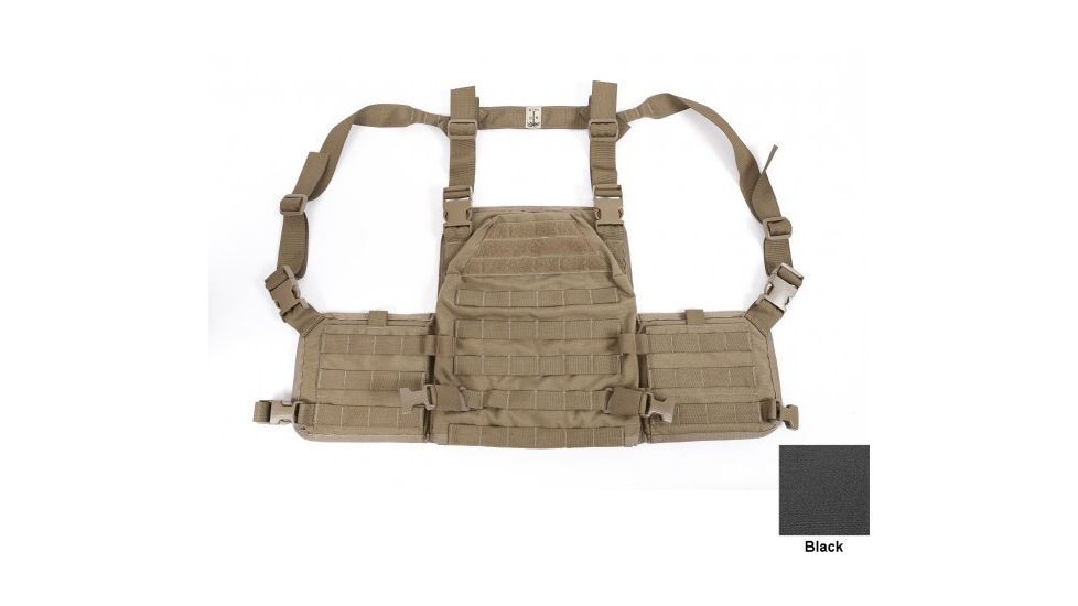 US Palm Desert Tracker Plate Carrier with Armor - MOLLE, Black, Large 728028140545