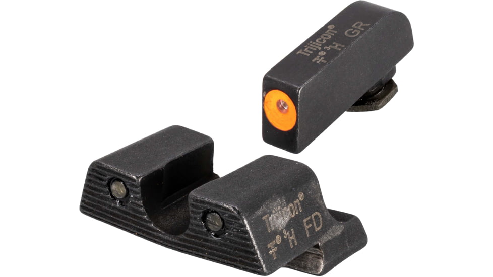 USED EDEMO Trijicon Heavy Duty Night Sights Orange Front Outline For Glock 42, EDEMO3, EDEMO1, Condition Fair, Installed/Mounted