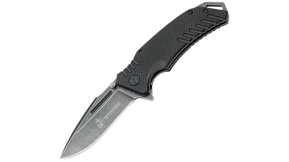 USMC Guardsman Linerlock A/O, Black Knife USMA1036BK