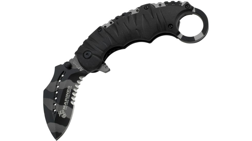 USMC K-Fighter Karambit A/O Urban Handle Fold Knife, Camo PS Edge USMA1019UC