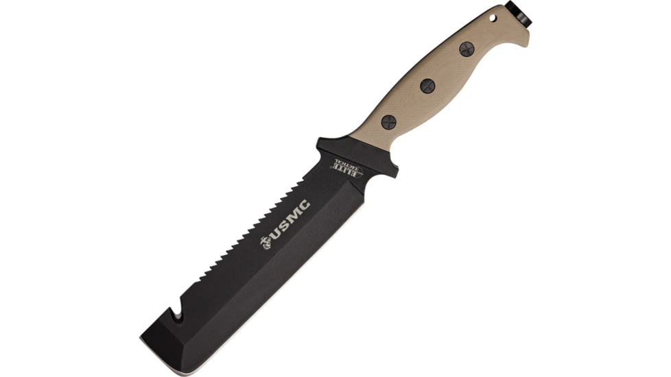 USMC Marine Jarhead Fixed Blade Knife, Tan Handle USM2001TN