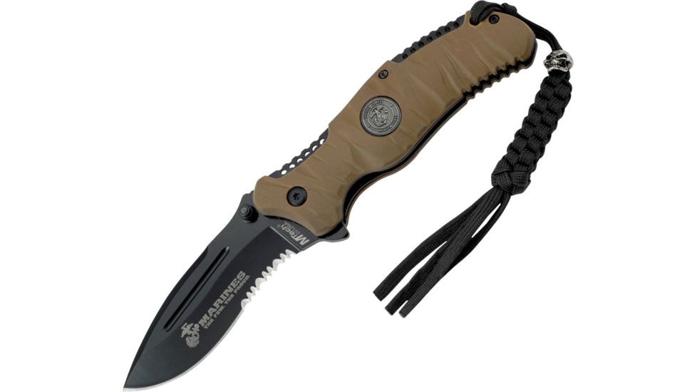 USMC Marine Reaper A/O, Black Blade, Tan Handle USMA1020BT