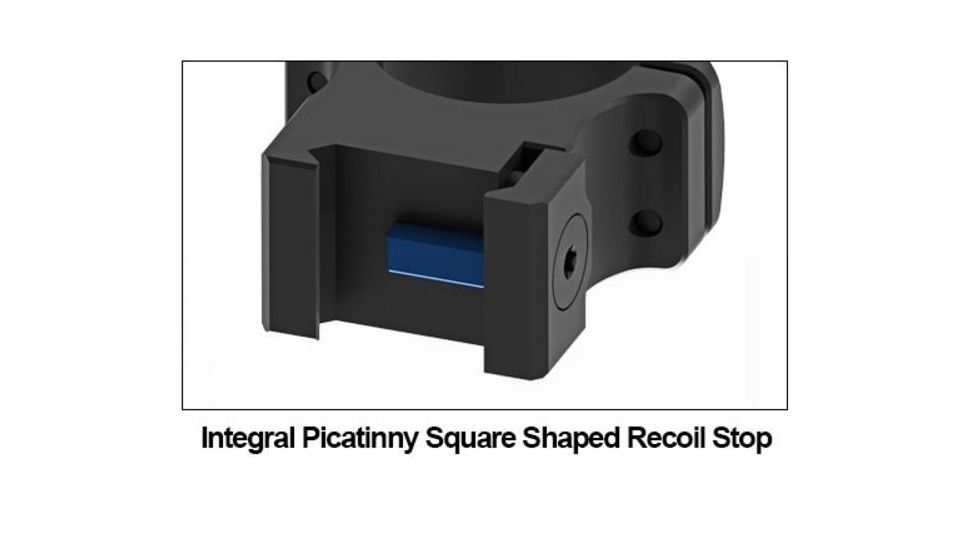 UTG PRO 1 in High Profile P.O.I Picatinny Rifle Scope Rings, Black, 2 Pieces RWU012520
