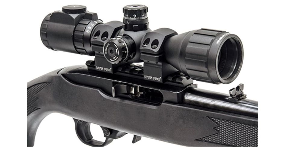 UTG PRO 1 in Low Profile P.O.I Picatinny Rifle Scope Rings, Black, 2 Pieces RWU012510