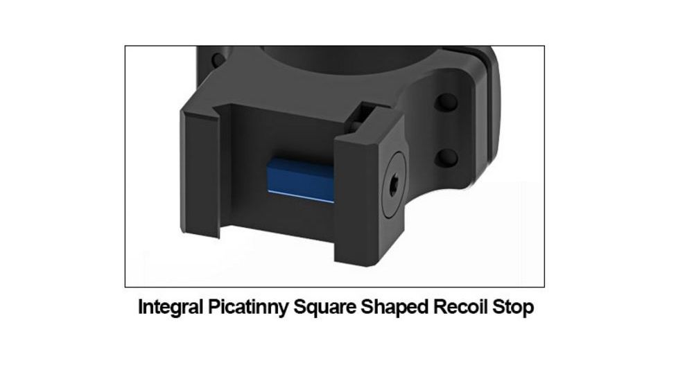 UTG PRO 1in/2PCs Medium Profile P.O.I Picatinny Rings, Black, RWU012515