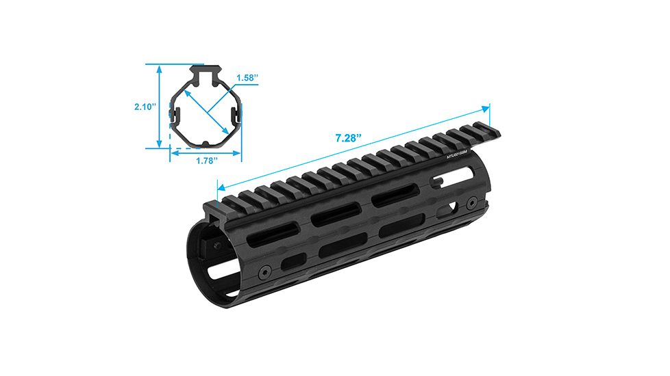 Leapers AR15 Super Slim M-LOK Drop-in Carbine Length Rail, Black, MTU001SSM