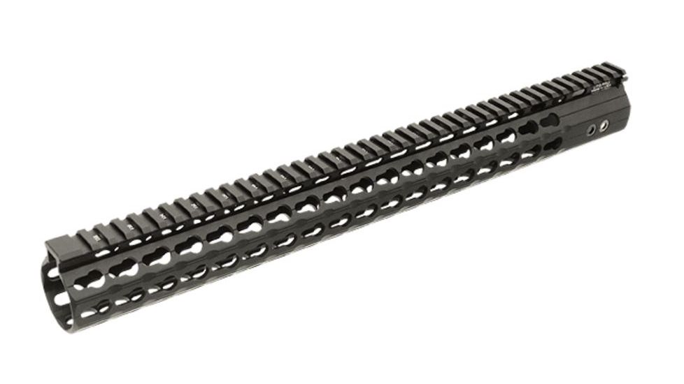 USED Leapers Keymod Compat. M and P10 17 in Super Slim Free Float Rail Handguard, Black MTU038SSKC, EDEMO3, Used, Condition Like New, Inspect and Rebox