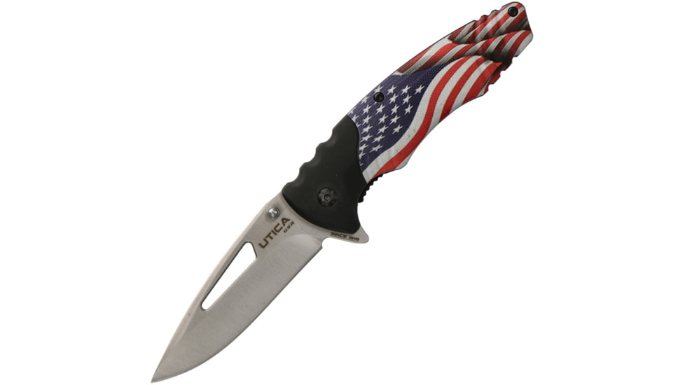 Utica Stealth Dog V Linerlock Folding Knife, 3.25 satin finish 8Cr13MoV stainless blade, Aluminum handle, 91-1304CP