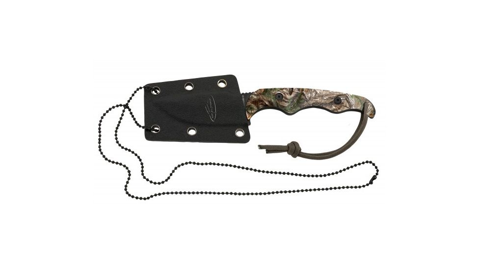 Utica Team Realtree Series Neck Knife with Sheath, Black/Camouflage, 91-RT902CP