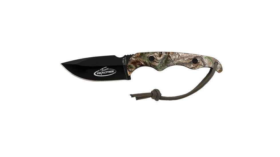 Utica Team Realtree Series Neck Knife with Sheath, Black/Camouflage, 91-RT902CP
