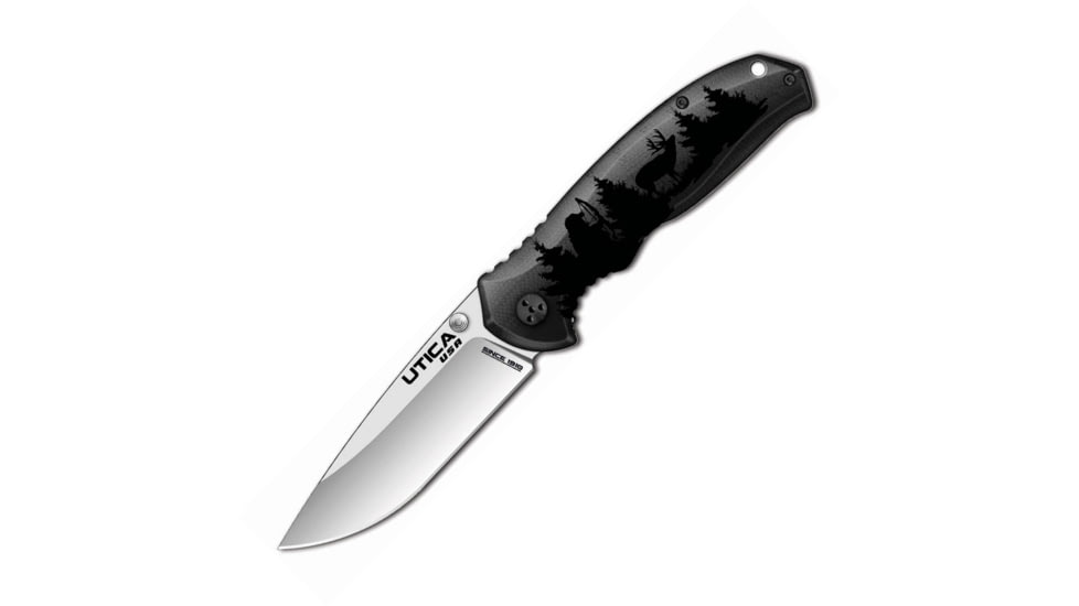 Utica Wilderness Stik IV Linerlock Folding Knife, 3.25 satin finish 8Cr13MoV stainless blade, Aluminum handle, 91-1044CP