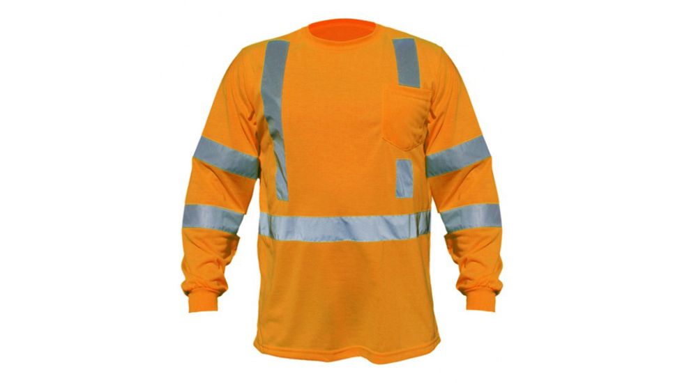 Utility ProWear High Visibility L/S Pocket T Shirt Class 3, Orange, LARGE UHV401-L-O