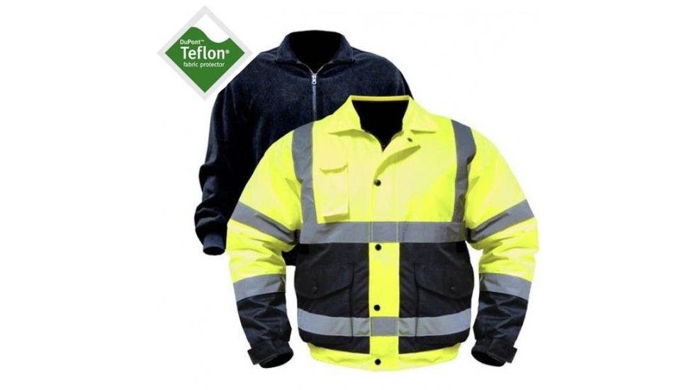 Utility ProWear High Visibility Bomber Jacket w/zip out liner Class 3, YLW, XLARGE UHV563-XL-Y
