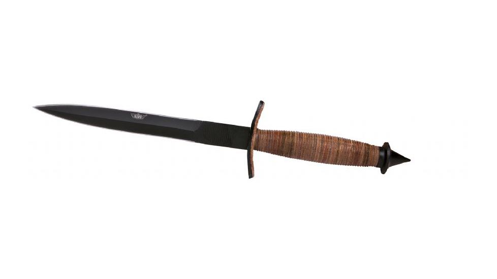UZI British Commando Steel Single Edged Blade, Black and Brown UZK-FXB-005