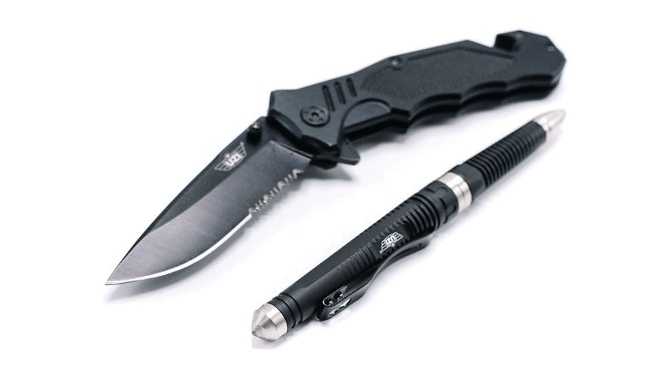 UZI Folding Knife &amp; Tactical Pen Combo - UZK-FDR-COMBO